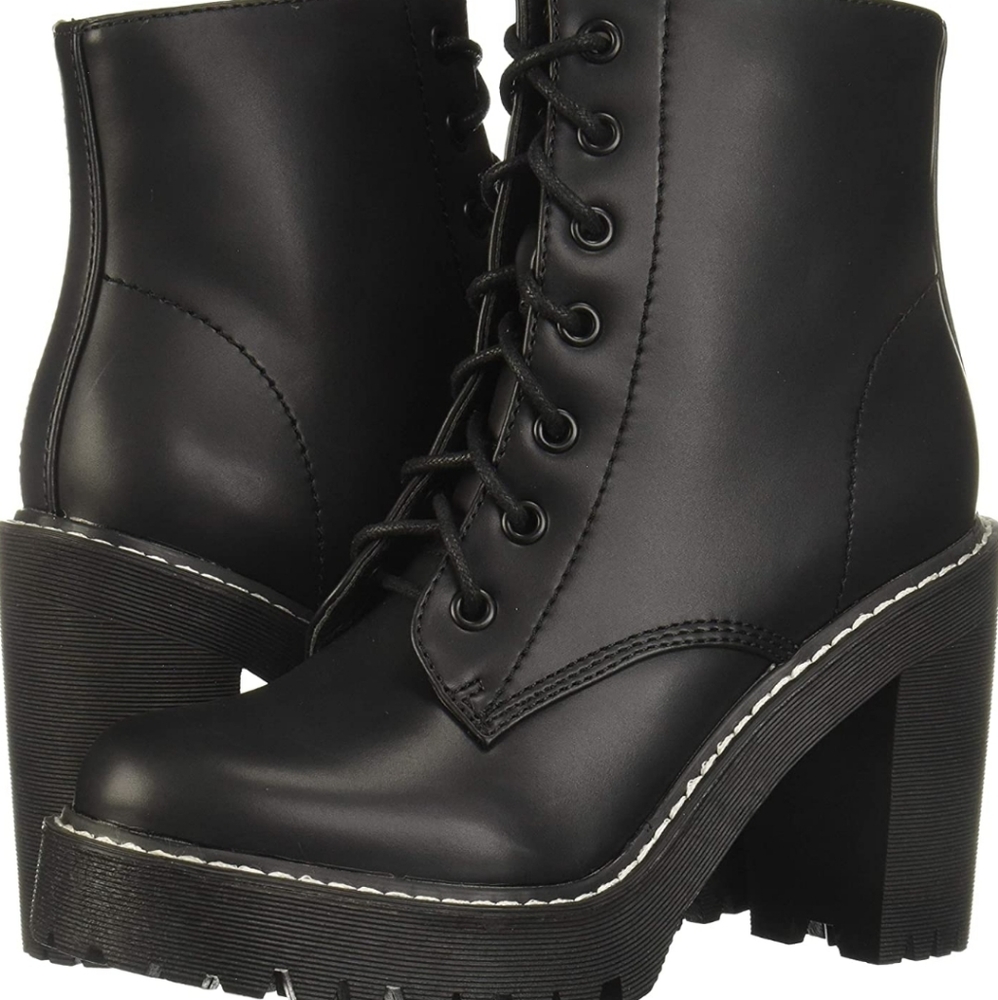 Madden girl black platform boots size 10